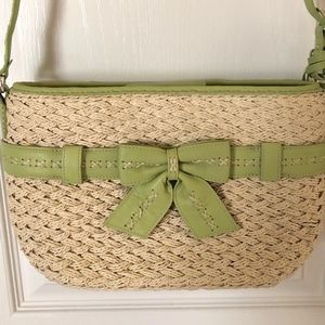 NWOT Brighton Straw Bow Bag Crossbody Adjustable